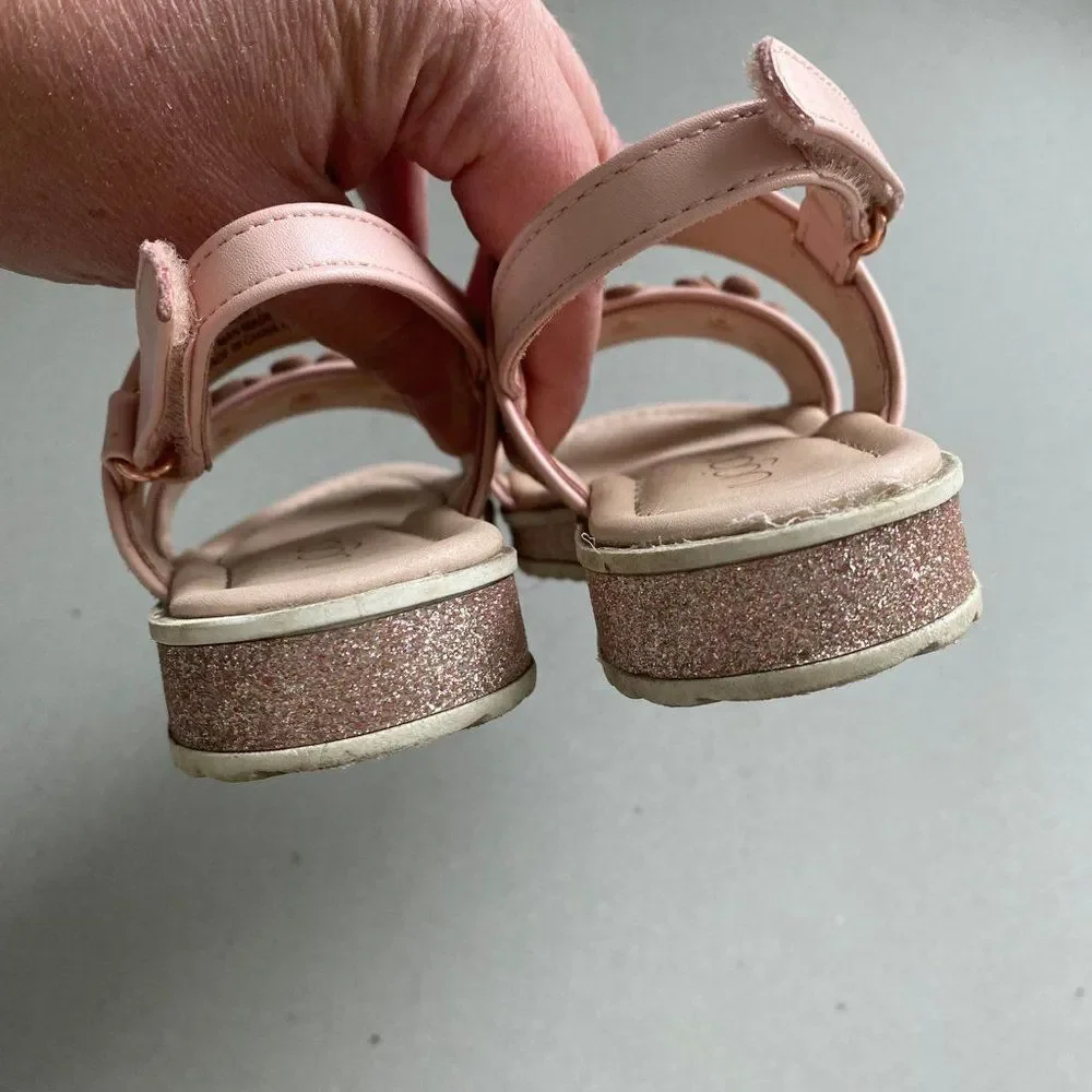 Sugar Girl's Glittery Open Toe Sandal, Size 9M